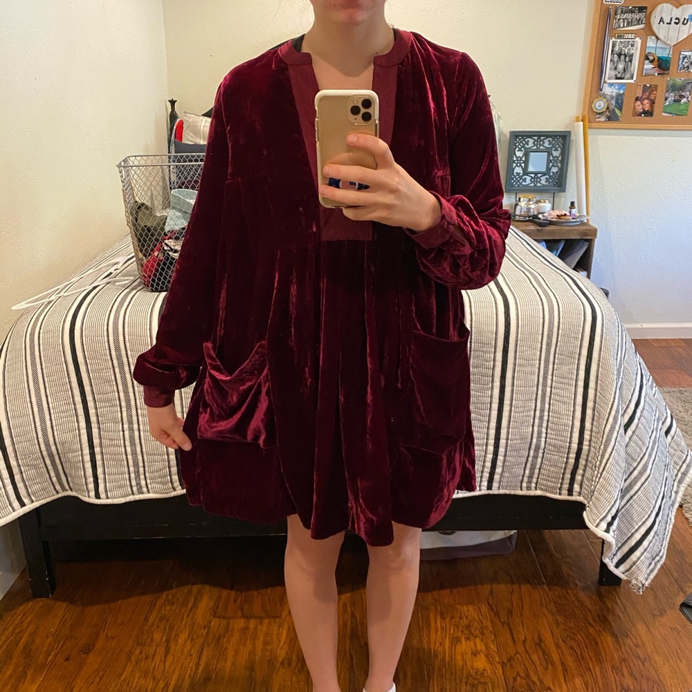 Free People Crushed Velvet Tunic
